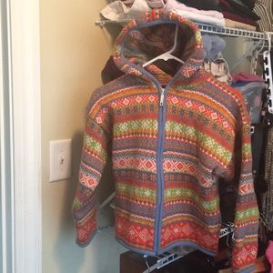 Warm hooded zip up sweater